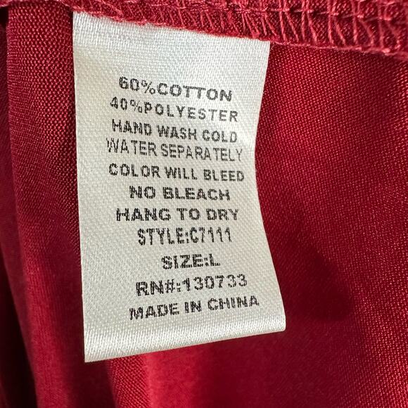 Umgee Womens size Large Lace Crochet Hem Mini Dress Red Boho Holiday - Picture 8 of 8